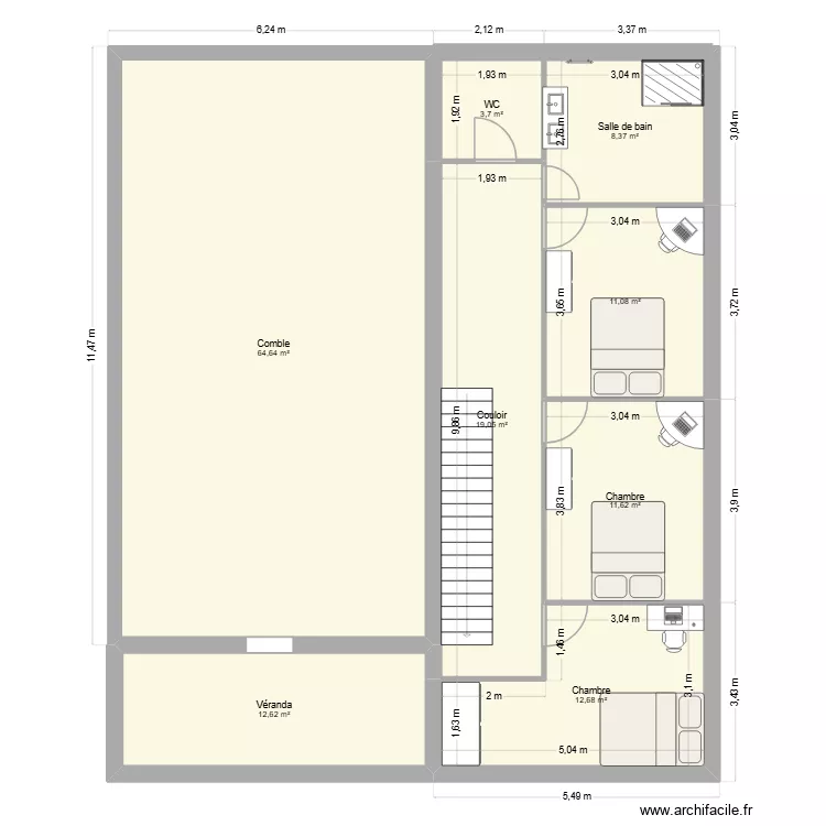 Maison castel 2. Plan de 8 Pièces et 144 m²