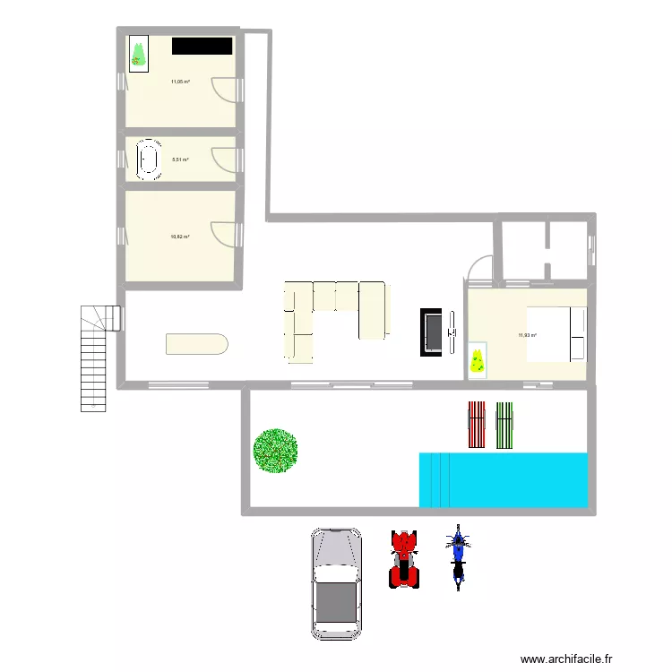 :Maison 2. Plan de 4  et 39 m²