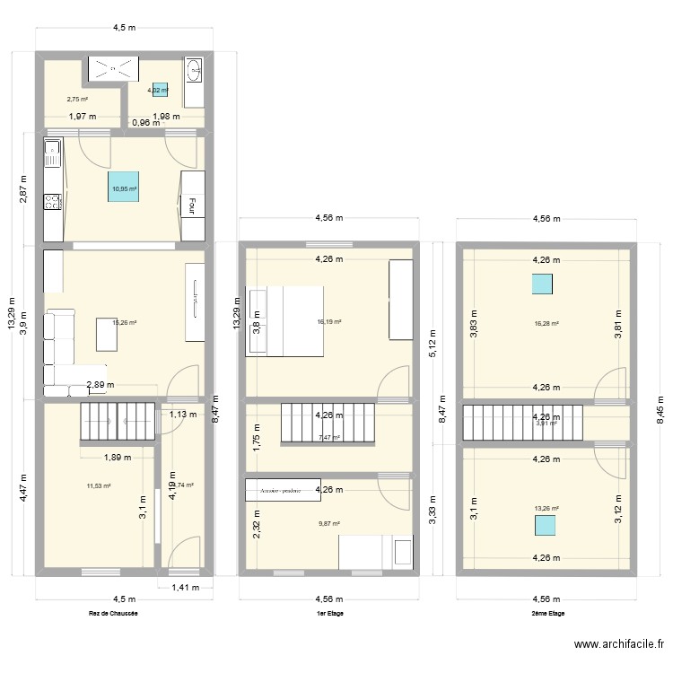 HR2. Plan de 12 pièces et 116 m2