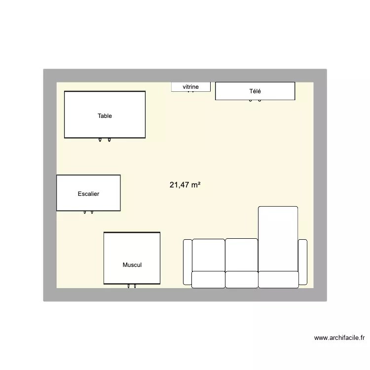 appart. Plan de 1  et 21 m²