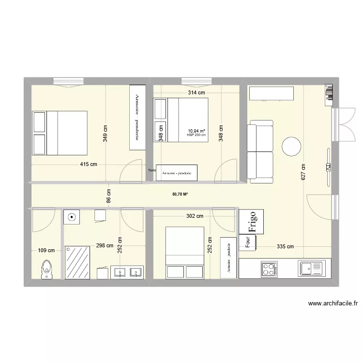 APPART THIERRY. Plan de 