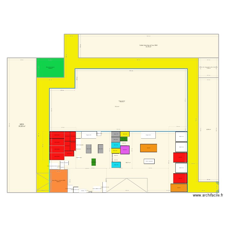Installation selon nouvelle confirguration v7. Plan de 9 pièces et 627 m2