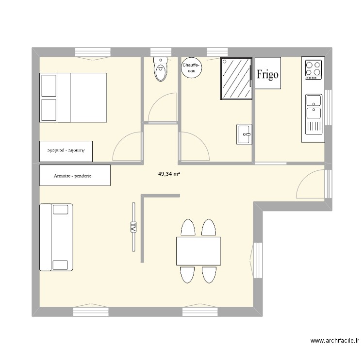 ghiso 4. Plan de 1 pièce et 49 m2