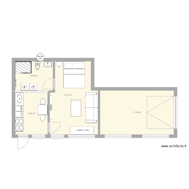 loft espagne 2. Plan de 4 pièces et 49 m2