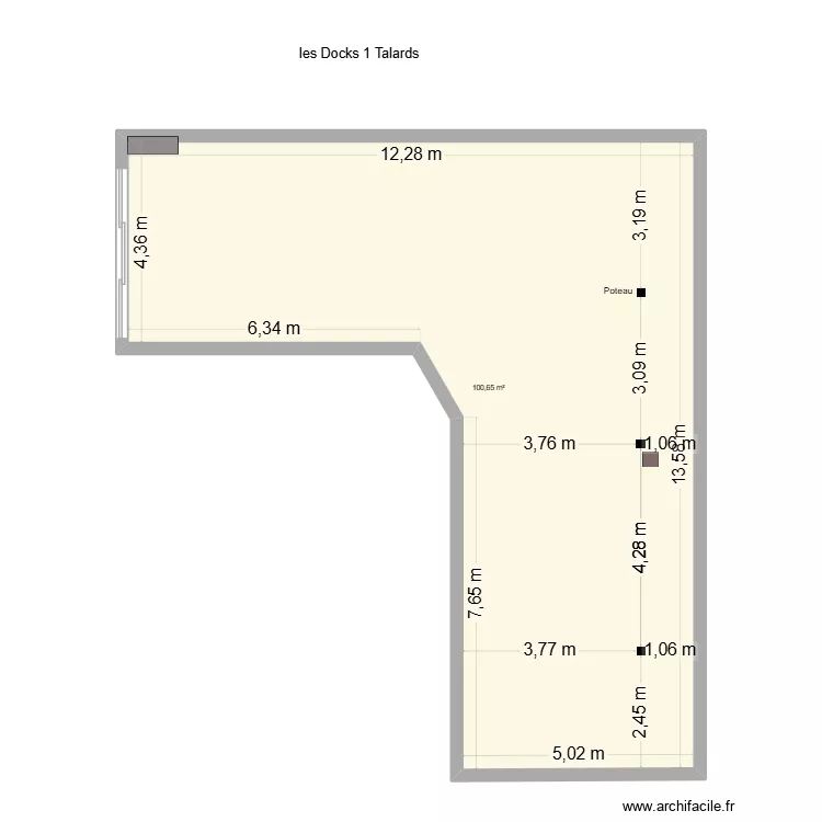 Les Docks 1 Talards Saint Malo. Plan de 1  et 101 m²