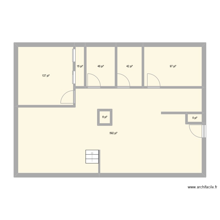 Plan maison AP. Plan de 8 pièces et 88 m2
