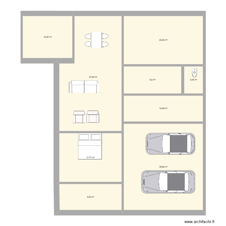 ba 7. Plan de 9 pièces et 207 m2