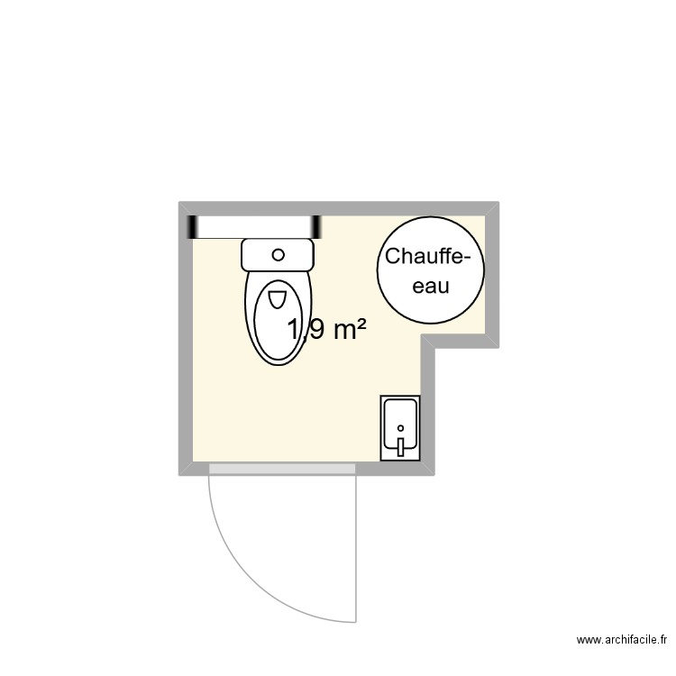WC THIERS. Plan de 1 pièce et 2 m2