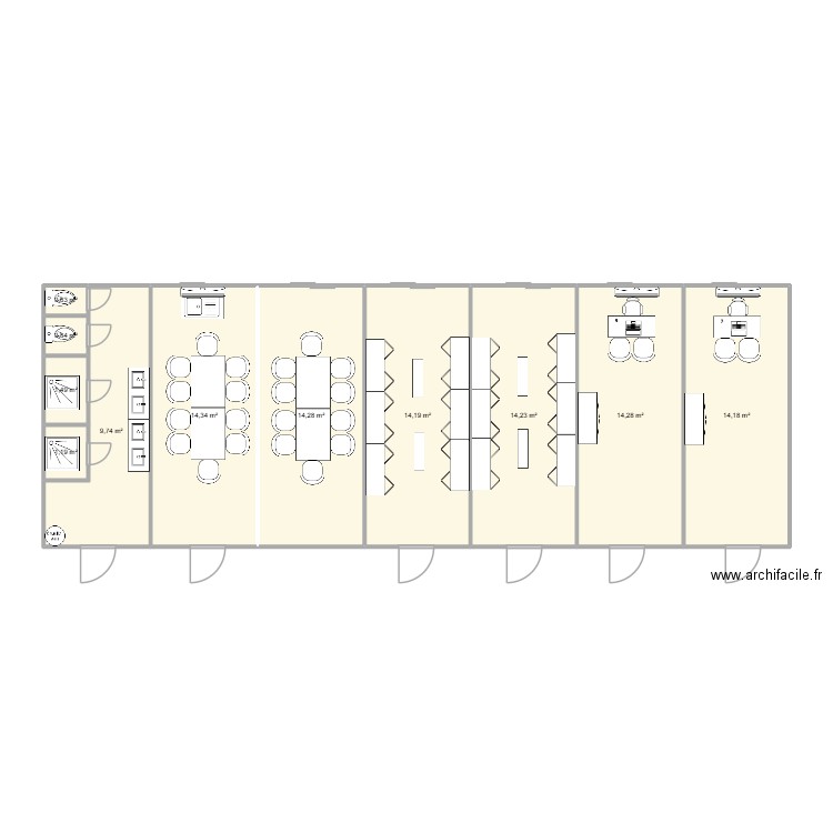 SOGEA CHANTIER VALSERHONE 01200. Plan de 11 pièces et 99 m2