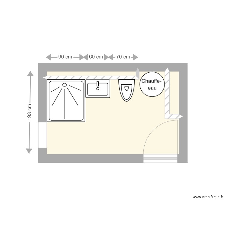 de gaudenzi. Plan de 3 pièces et 6 m2