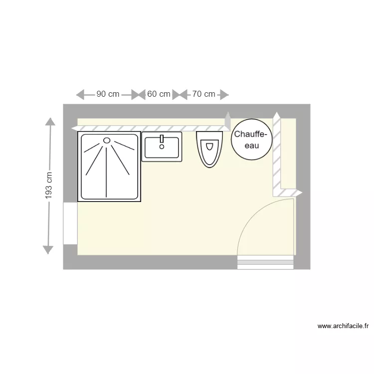 de gaudenzi. Plan de 3 pièces et 6 m²