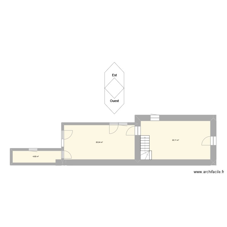 Maison. Plan de 5 pièces et 73 m2