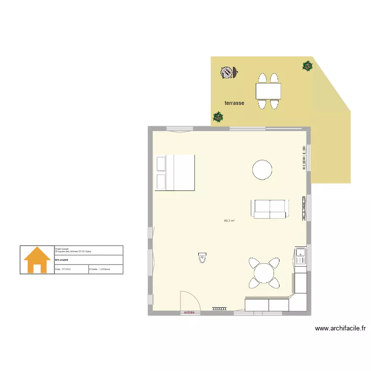 GOSSET à GUISE - état projeté COUPLES. Plan de GOSSET à GUISE - état projeté COUPLES. Plan de
