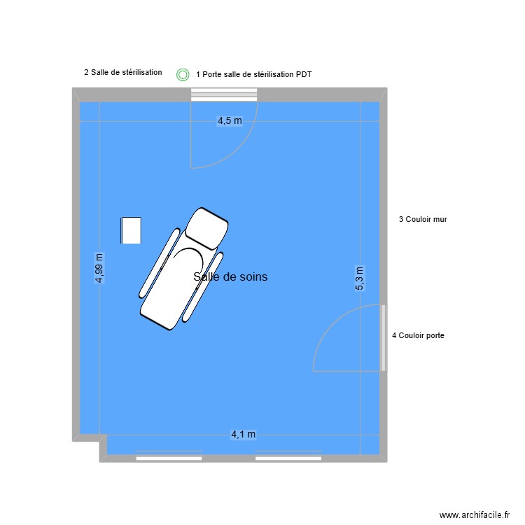 20068 Salle de soins. Plan de 1 pièce et 24 m2