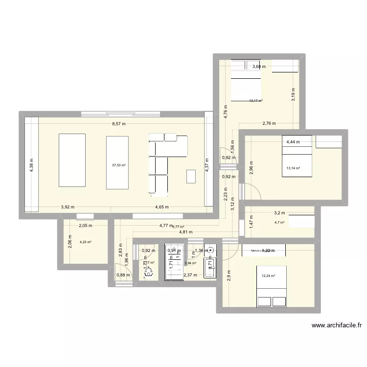 maison coeur. Plan de 