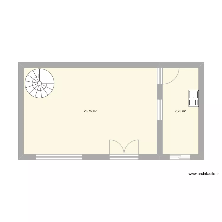 Ftg. Plan de 2  et 34 m²