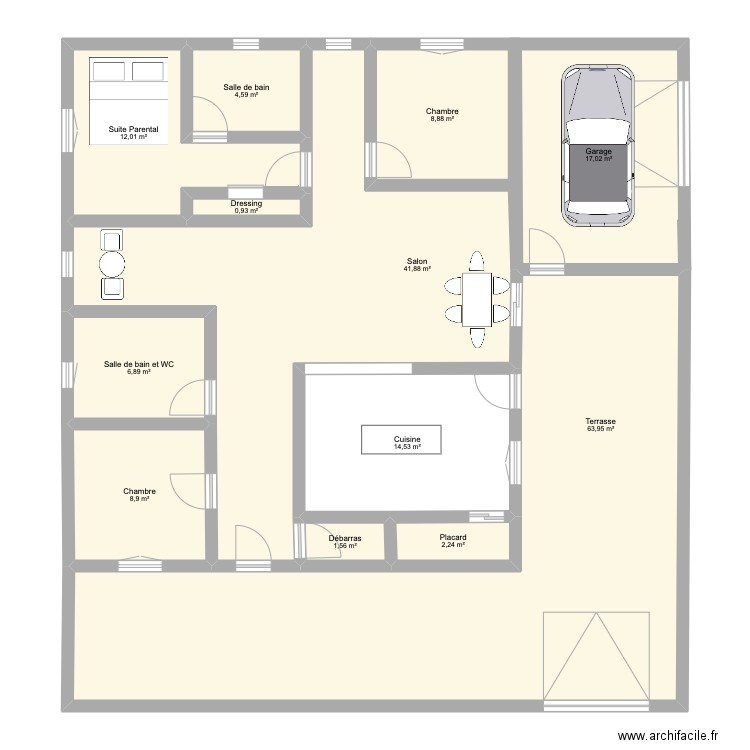 Douis Home 2. Plan de 12 pièces et 183 m2