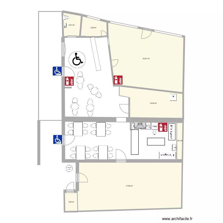Petits robins travaux prévus. Plan de 7 et 93 m² Petits robins travaux prévus. Plan de 7 et 93 m²