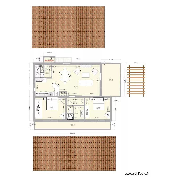 ultima. Plan de 18  et 223 m²