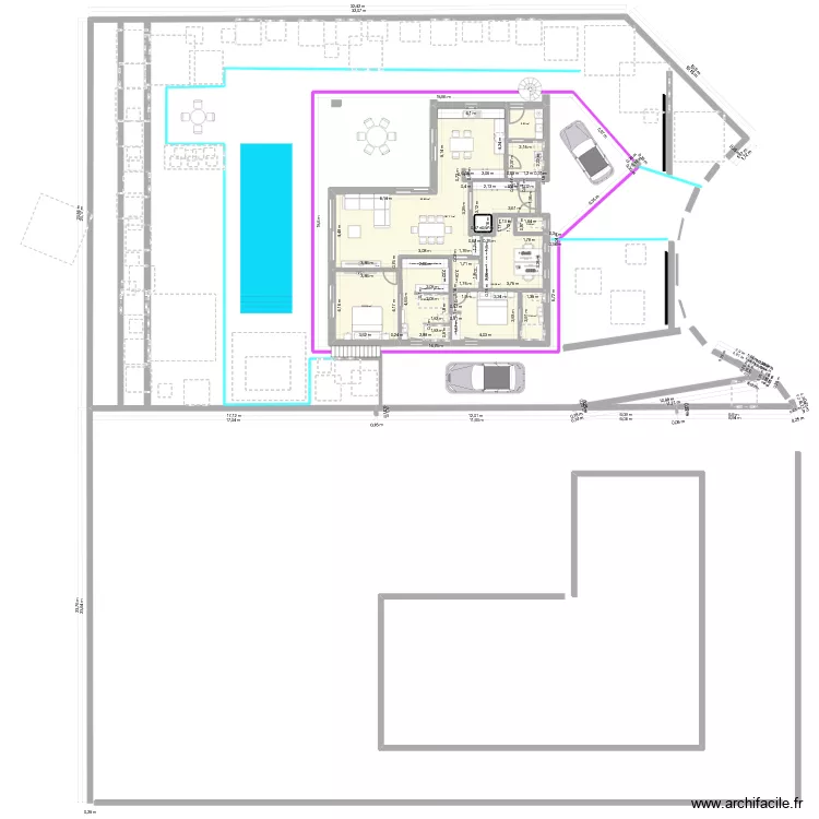 PROJET 7 VERSION 4. Plan de 13 Pièces et 417 m²