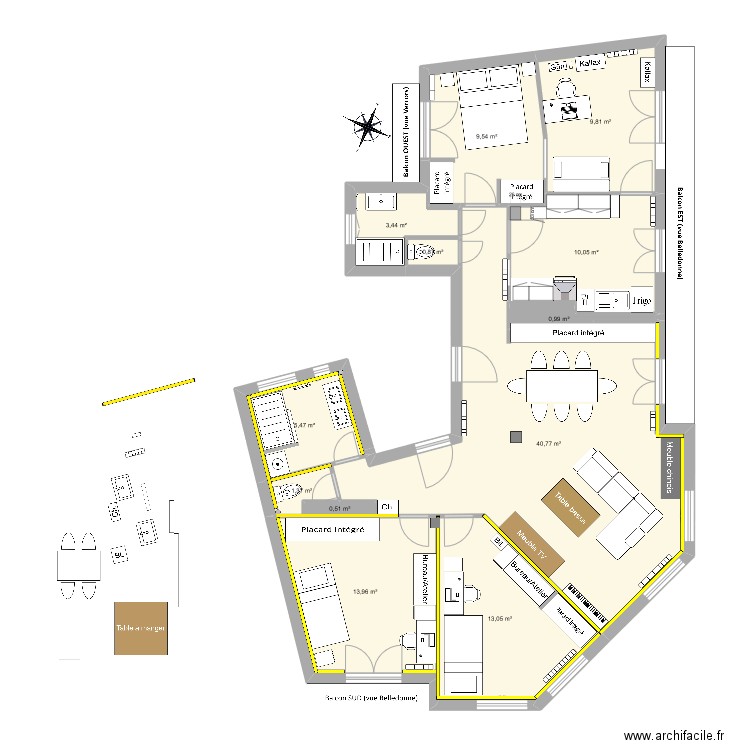 Appart 4e entier v2 bis - D Villars Après Travaux. Plan de 12 pièces et 110 m2