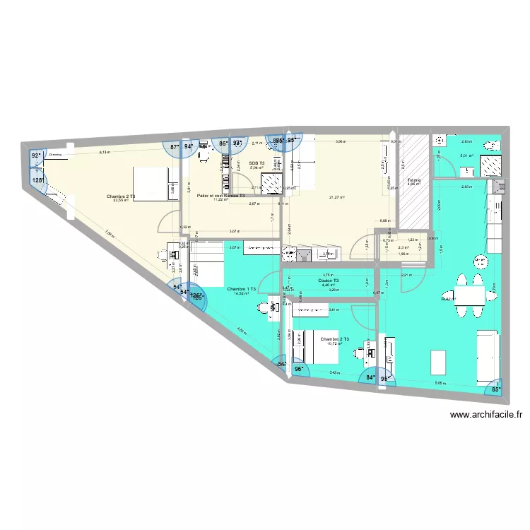 Contamine sur Arve Essai 4. Plan de 11  et 138 m²