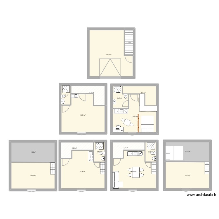 longeville. Plan de 18 pièces et 180 m2