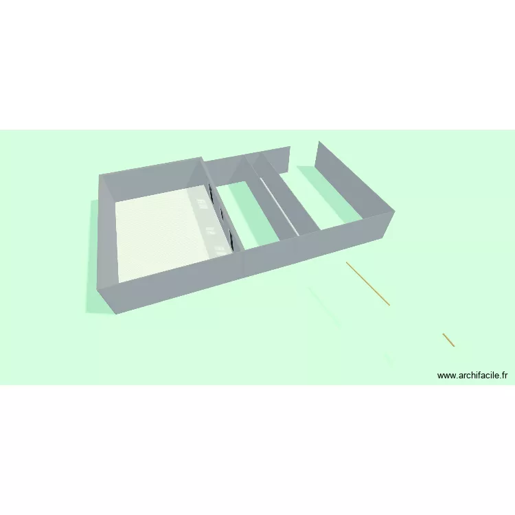 picsine. Plan de 2  et 98 m²