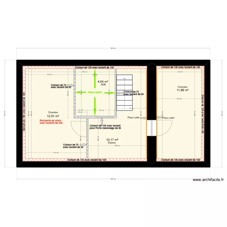 Louis-Joseph 1er Etage placo. Plan de 