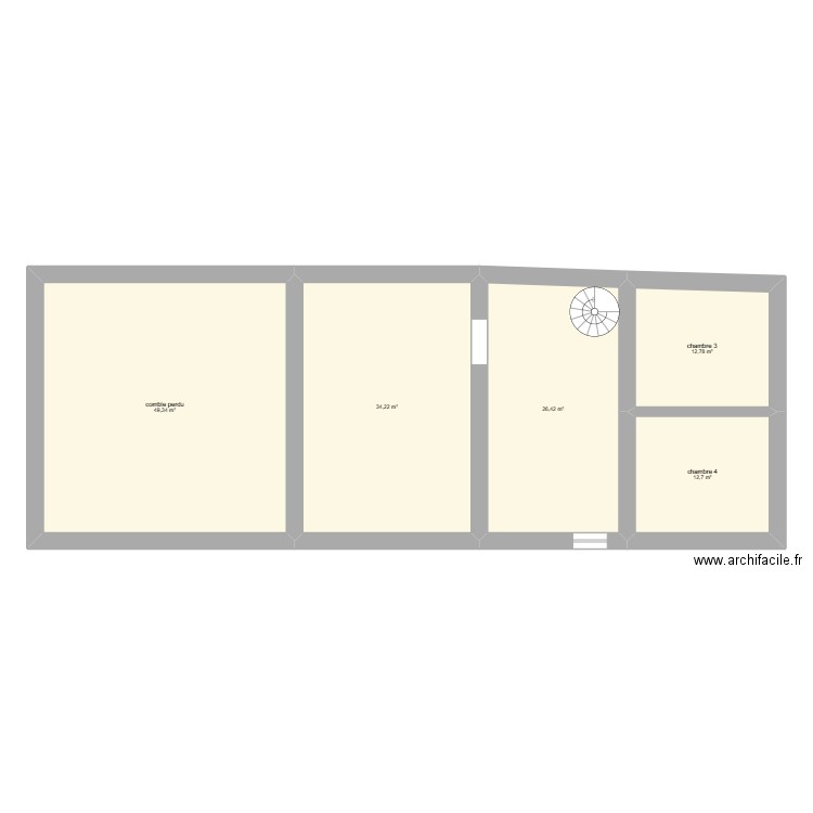 Plan 1er étage. Plan de 5 pièces et 135 m2