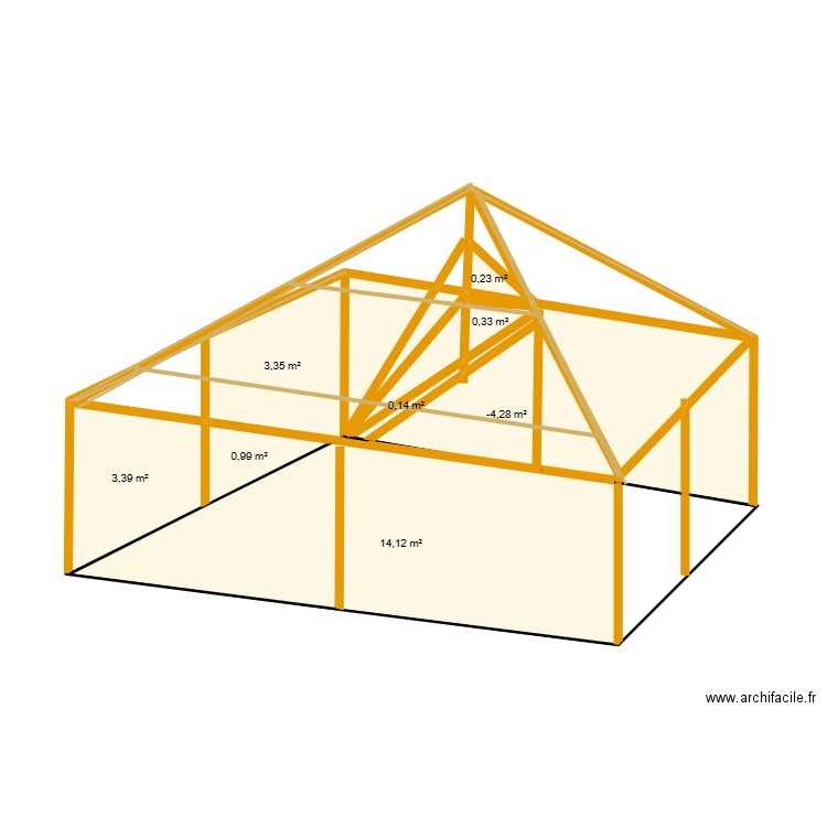 carbet 5. Plan de 8 pièces et 26 m2