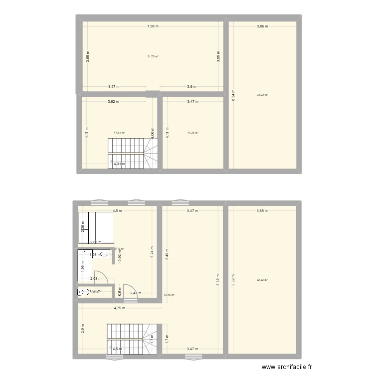 Porcheresse - Grande Finie. Plan de 8 pièces et 194 m2