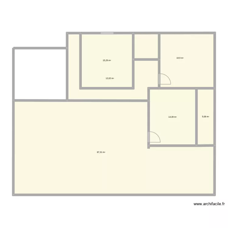 maison1. Plan de 6  et 154 m²