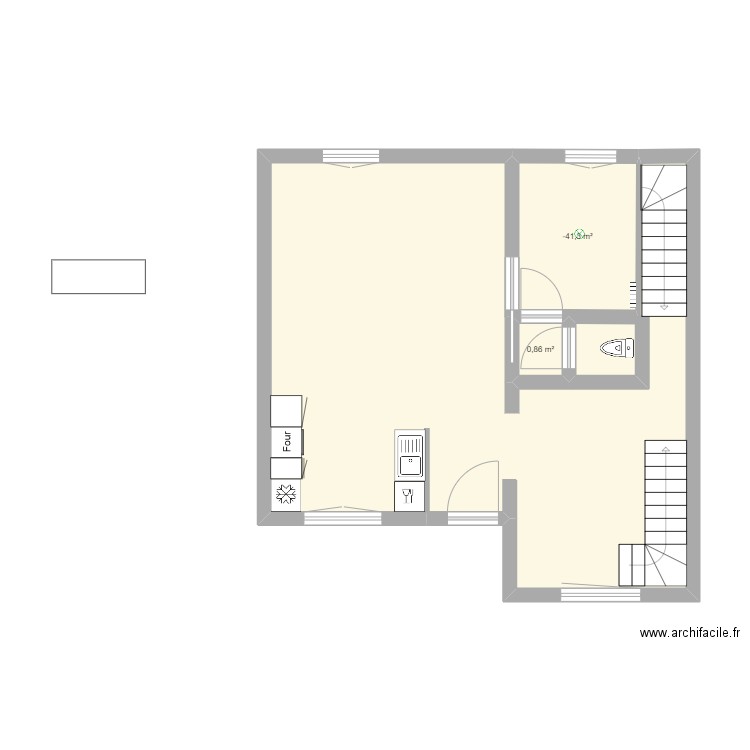 1er etage bis karim. Plan de 2 pièces et 7 m2