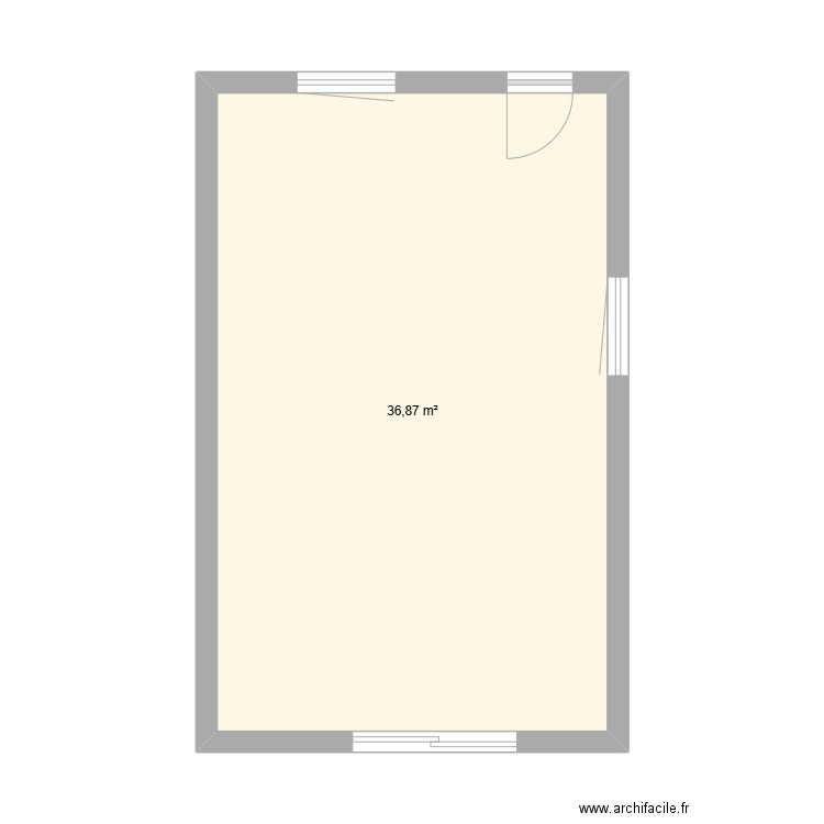 test. Plan de 1 pièce et 37 m2