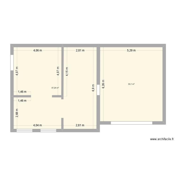 Наварія. Plan de 2 pièces et 80 m2