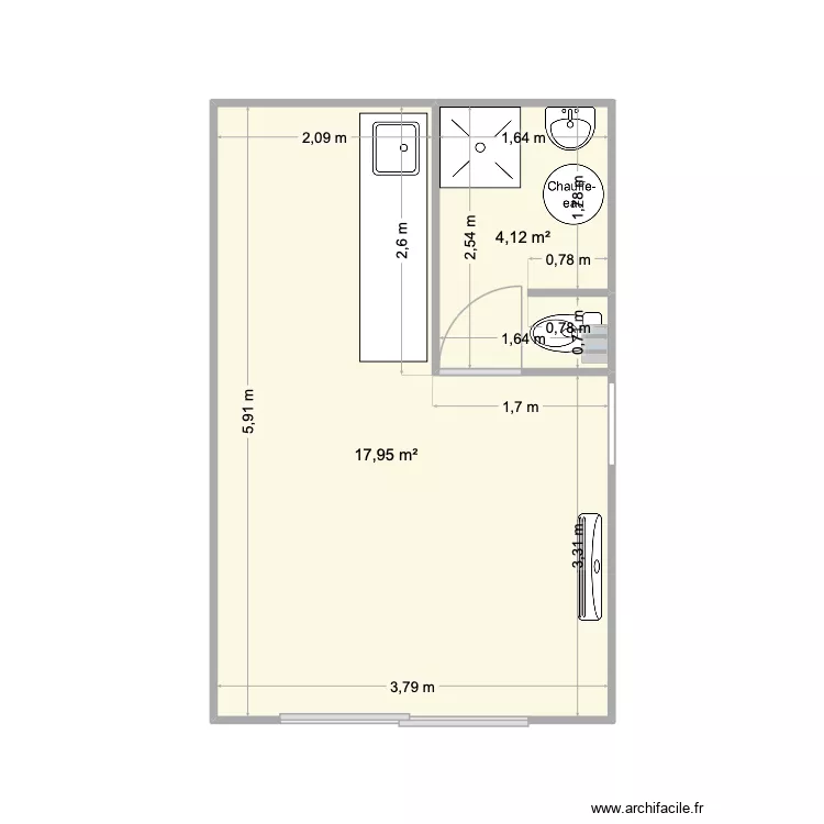 Gaetan. Plan de 2 et 22 m² Gaetan. Plan de 2 et 22 m²