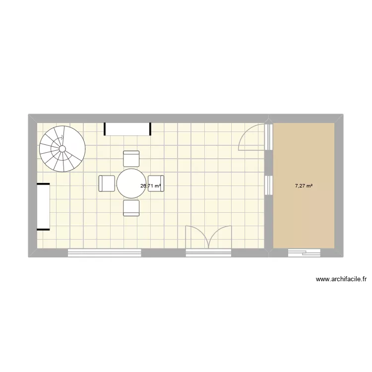 numerique. Plan de 2 Pièces et 34 m²
