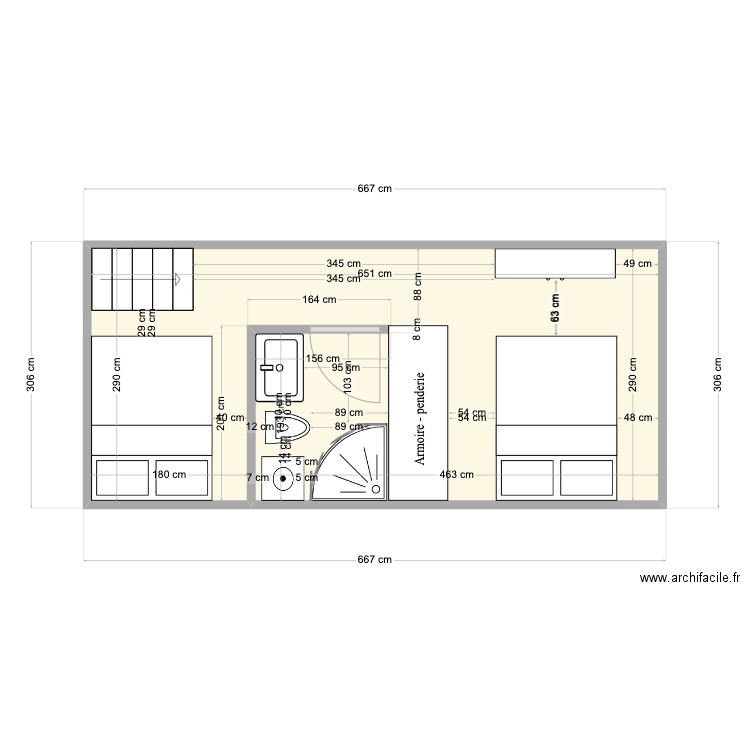 PRAZ V2. Plan de 2 pièces et 38 m2