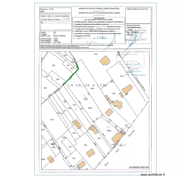Tranch&eacute;e Infiltration. Plan de 