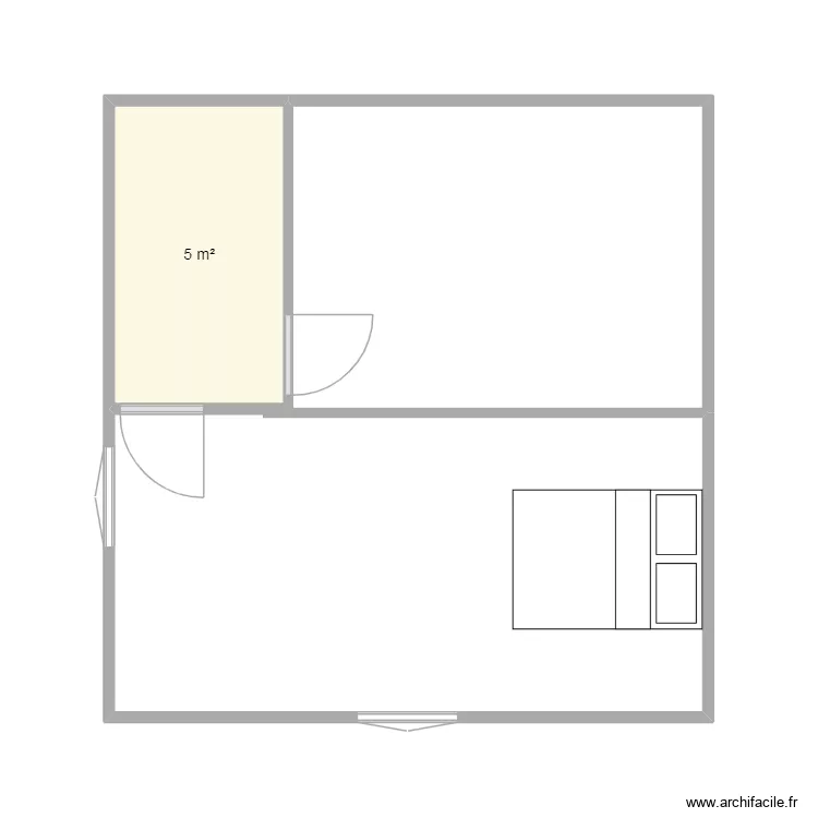 Car&eacute; 2 Etage 2. Plan de 1  et 5 m²
