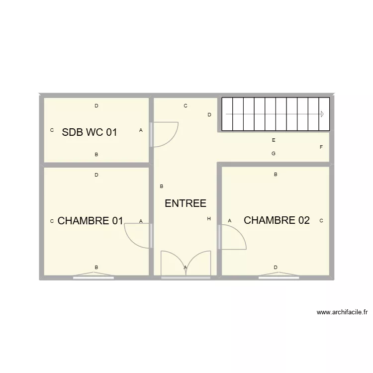 SAUVERIE RDC VAUVERT. Plan de 5  et 28 m²