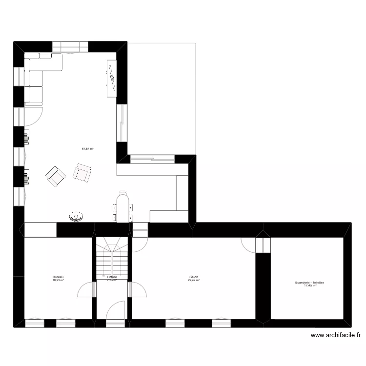 25_07_04 Projet L'Etang - Hubert - Plan projet. Plan de 