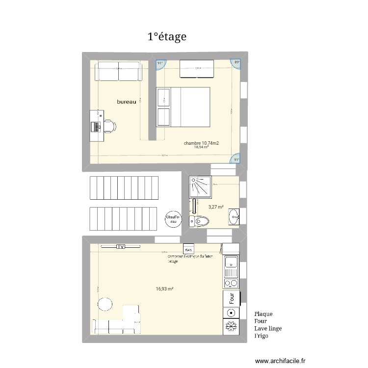 1&deg; &eacute;tage. Plan de 0 pièce et 0 m2