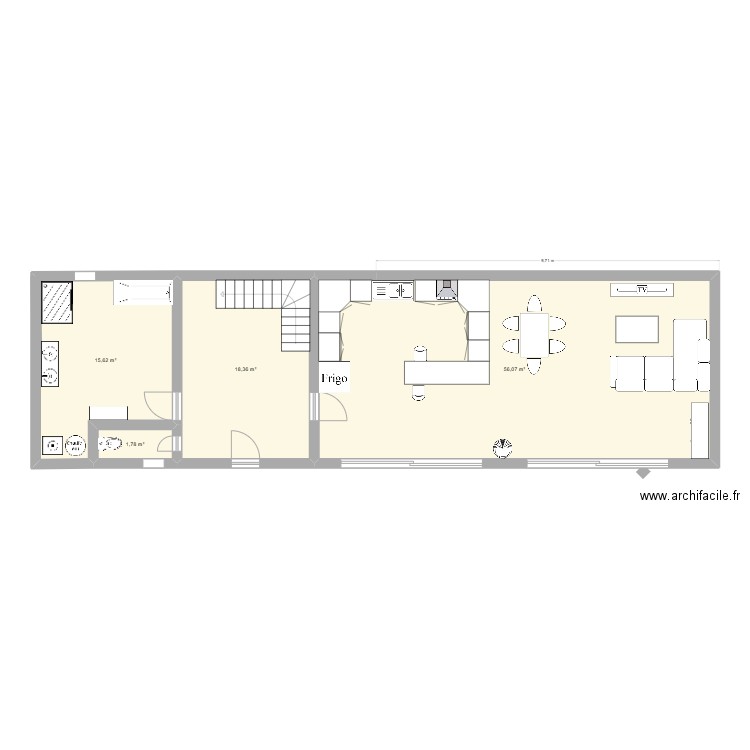 sarriac. Plan de 4 pièces et 92 m2