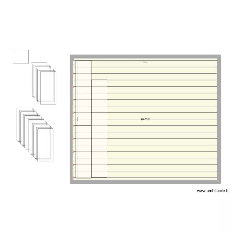 Capinage plaf. Plan de 1 Pièce et 104 m²