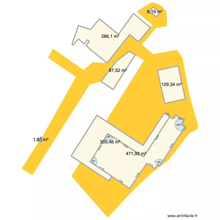 Fournil de boulangerie. Plan de 