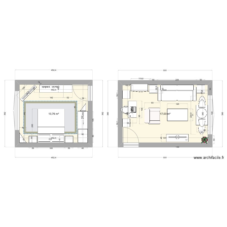 golf location 2024. Plan de 2 pièces et 31 m2