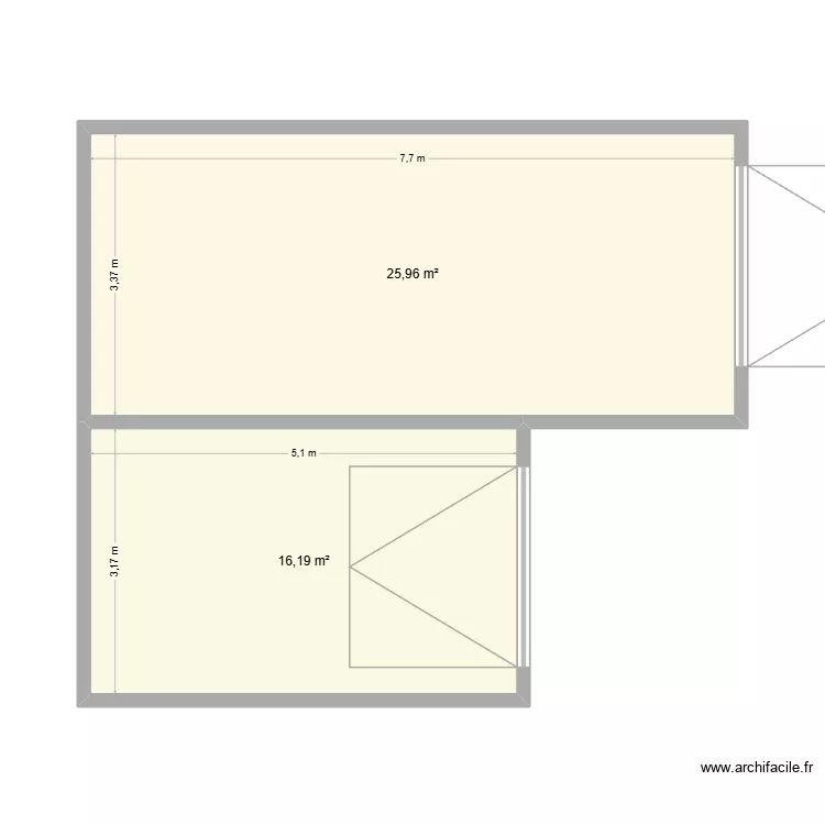 garage. Plan de 2 pièces et 42 m² garage. Plan de 2 pièces et 42 m²