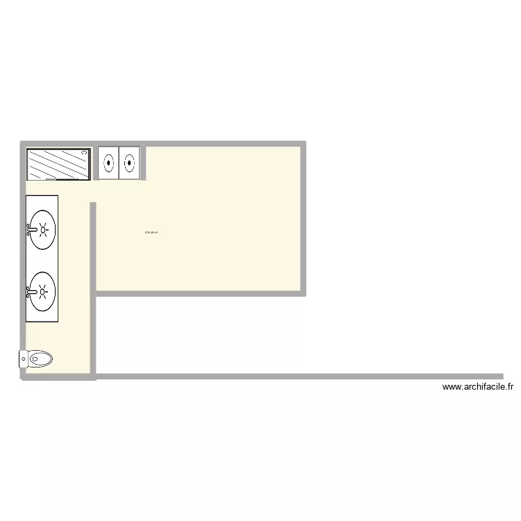 plan sans &eacute;chelle 1. Plan de 1  et 129 m²